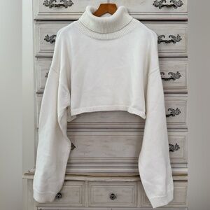 Olivaceous Cream Turtleneck Sweater